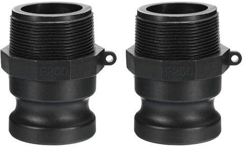PATIKIL Raccordi Bloccaggio Camma Poliestere, 2pz Adattatore Maschio 2 Parte F x Raccordi per Tubi Flessibili Scanalatura Camma Maschio Raccordi Bloccaggio Camma Polipropilene, Nero