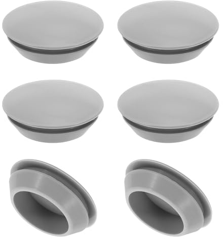 PATIKIL 6 Stück 30mm Durchmesser Silikon Abdeckkappen für Bohrlöcher, in Riegelform Möbel Lochverschluss Knopf Schutzabdeckung Gummistopfen für 30mm Loch zur Abdichtung, Grau.
