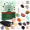 LINROMIA Adventskalender 2024 Kristalle für Frauen, Weihnachtskalender Edelsteine Adventskalender mit 24 PCS Natürliche Chakra Steine und Halskette für Meditation Yoga, Weihnachtsgeschenke für Frauen