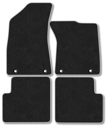MG ZS Automatic Petrol/Diesel (2022-2024) Car Mats [29.2cm Clip Spacing] Tailored Fit Carpet Floor Mats Non Slip Grey Trim Full Coverage Compatible Accessory Set Anti Slip Granulated Backing Clips
