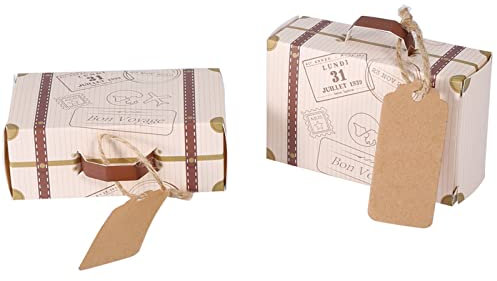 50pcs Candy and Chocolate Gift Boxes, Elegant Candy Treat Gift Box with Tags Burlap Twine for Party Birthday Wedding Decor
