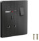 EINNO Switched Wall Outlet with USB C and A, 13 Amp, Black (Single Socket with USB)