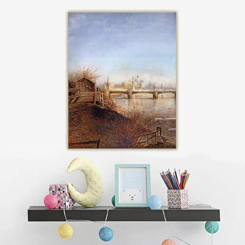 GOSRD Alexey Savrasov „Blick auf den Frühling“. Innendekoration, Leinwand, Ölgemälde, Bild, Druck, Poster, Heimdekoration, 30 x 45 cm, rahmenlos