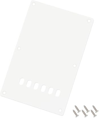 Banworks 1-lagige ST Rückplatte 6-Loch gerade Kante Tremolo-Hohlraumabdeckung | E-Gitarre Rückabdeckung Kratzplatte für in China hergestellte Squier Stratocaster Strat ST JT/HGB-02 Weiß