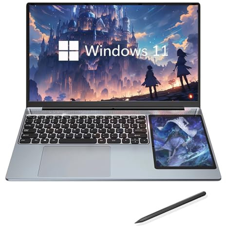 Laptop de oficina con pantalla táctil dual de 15.6 pulgadas, IPS delgado + Intel Celeron N100 de 7 pulgadas (4 núcleos y 4 hilos de hasta 3.4 GHz Max 32G DDR4 Ram 2T SSD Windows 10/11Notebook