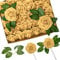 Luerbi Lot de 30 roses artificielles en mousse dorée avec tiges, aspect réaliste pour bouquets de mariage, Saint-Valentin, fête prénuptiale, arrangements de table, décoration de table