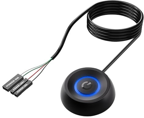 Yingtop PC power switch, desktop computer power switch, computer motherboard power switch, 1.8M (black)