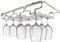 Portacalici Sottomensola [SALVASPAZIO, STRUTTURA RESISTENTE] Portabicchieri Sospeso, Ferro Cromato, per Cucina/Bar, Facile da Installare, Elegante, Resistente e Antiruggine | 4 BINARI - CROMATO