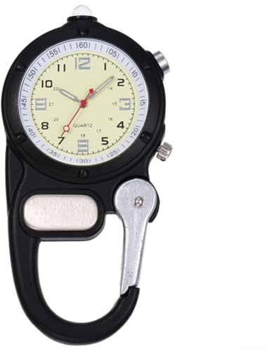 Karabineruhr, Uhr mit Karabiner, Krankenschwesteruhren mit Clip für Herren und Damen, Radfahrer, Klettern, Rucksack, Outdoor-Aktivitäten
