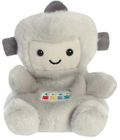 AURORA 33781, Palm Pals Gadget Robot, 13cm, Soft Toy, Grey