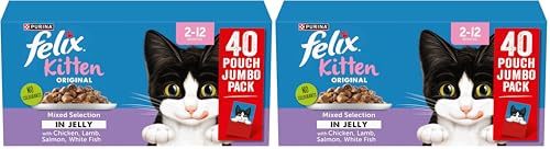 FELIX Original Kitten Mixed Selection in Jelly Wet Cat Food 40x85g (Pack of 2)