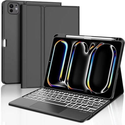 Occtingkind Tastiera Retroilluminata con Touchpad per iPad Pro 11, Custodia Trackpad RGB per iPad Pro 11 M4/M5 2024/2025 (A2836/A2837/A3006/A3357/A3358/A3359), Cover Magnetica, Nero