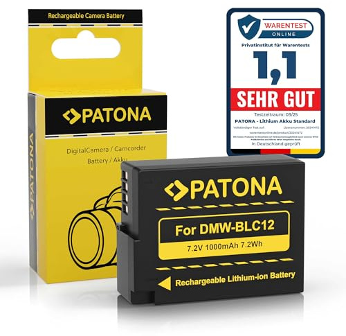 PATONA Akku Ersatz für Panasonic DMW-BLC12 BLC12E Battery 1000mAh | Ersatzakku für Lumix DMC-FZ300 FZ330 FZ1000 FZ2000 DMC G5 G6 G70 G81 G91 GH2 GX8, 100% baugleich zu dem Original