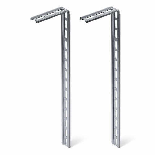 2er Set Abhänger für horizontale Laufschienen L=350 mm | Verzinkte L-Befestigungswinkel für Sektionaltore | Deckenhalterung Set für Garagentore