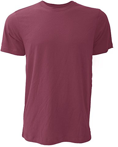 Canvas Unisex Jersey Crew Neck T-Shirt/Mens Short Sleeve T-Shirt (XL) (Maroon)
