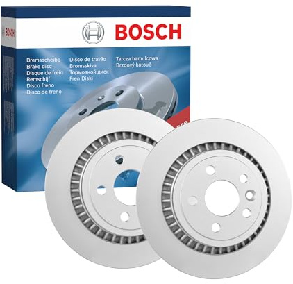 Bosch BD1545 Brake Disc Set - 302 mm - Rear Axle - 1 Set of 2 Discs | Vented High-Carbon Disc - ECE-R90 Certified - Great Cooling and Noise Suppression, Advanced Corrosion protected