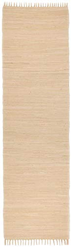 Theko Happy Cotton Teppich 100% Baumwolle 100_Natural Galerie 70x250 cm, Beige