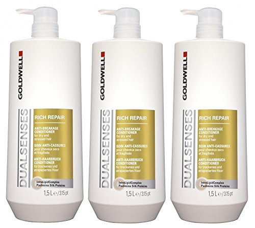 Goldwell Rich Repair Anti-Breakage Conditioner + Pumpe 3 x 1500 ml Dualsenses gegen Haarbruch GW