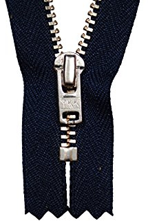 YKK Reißverschluss Marine/Dunkles blau 14 cm für Hosen Hosenreißverschluss 4 mm Metallzähne silberfarben