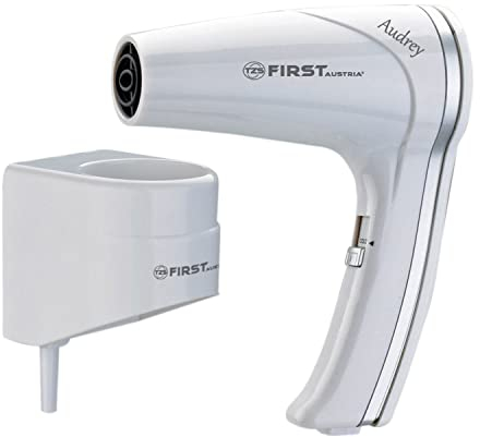 TZS First Austria Sèche-cheveux avec support mural | 1200W | 2 niveaux de température | Fonction de refroidissement | Protection thermique | Blanc