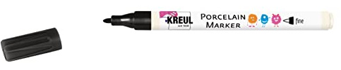 KREUL 16134 - Porcelain Marker fine Schwarz, für Kinder entwickelter Porzellanmalstift, ohne Schütteln und Pumpen sofort los malen