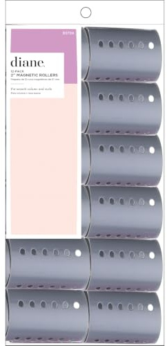 Diane 2 Large Smooth Hair Rollers for Volume & Blowouts 12-Pack, Grey