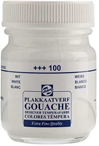Talens Pintura de gouache blanca de 50 ml