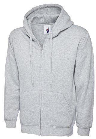 Uneek New Classic Full Zip Hooded Sweatshirt Hoodie Top 10+ Colours Sizes XS to 3XL