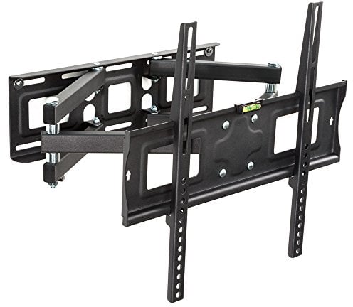 tectake® TV Wandhalterung für Flachbildschirme, neigbar schwenkbar max VESA 400x400 bis 70kg, passend für 66cm (26 Zoll) - 191cm (75 Zoll), schwarz