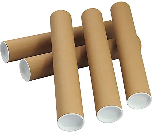 Globe Packaging 25 x A4 QUALITY POSTAL TUBES POSTER 240mm x 50mm ROLLS + END CAPS