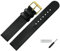 MARBURGER Uhrenarmband 18mm Leder Schwarz Gold Glatt - Montage Set 2721810000220