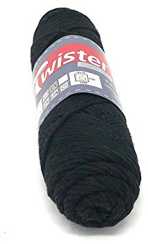 Unbekannt Wolle Twister Curly Uni - Schwarz - 50g