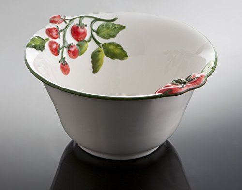 Bassano Ausgefallene italienische Keramik runde Tomaten Schüssel-Schale Pomodoro 24x12