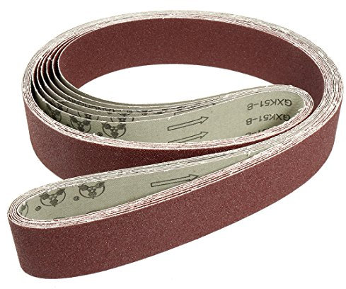 Sourcingmap 2-Inch x 72-Inch Aluminum Oxide Sanding Belt 80 Grits Sandpaper Lapped Joint for Belt Sander 6pcs