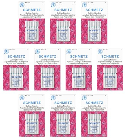 50 Schmetz Quilting Sewing Machine Needles - Size 90/14 - Box of 10 Cards