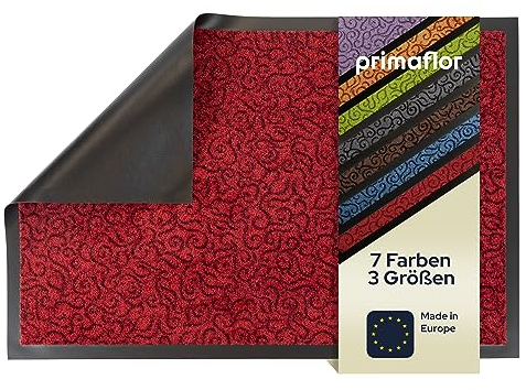 Primaflor Fußmatte - Brasil, 40x60 cm, Rot, Viele Größen und Farben, rutschfeste Schmutzfangmatte, Hochwertiger Fußabtreter, Sauberlaufmatte, Türvorleger für Flur und Eingang