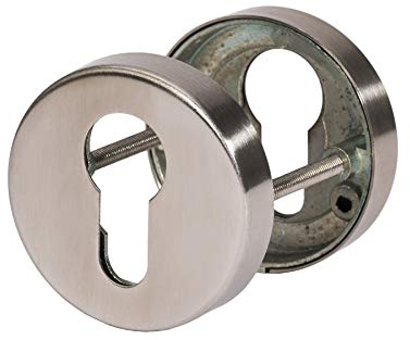 ck-türbeschläge Schlüsselrosette Profilzylinder | Metallische Unterkonstruktion | V2a Edelstahl matt | 1 Paar