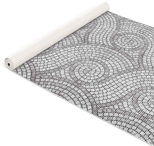 ANRO Weichschaummatte Badematte Bad Dusche WC Vorleger Teppich Antirutsch Badläufer Mosaiksteine Grau 180x130cm