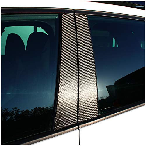 AlphaShield Lackschutz Folie Set für B C Säule Zierblenden Aufkleber Auto Selbstklebend Zubehör Passgenaue Klebefolie (140µm 3M 2080 Carbon Schwarz, Facelift FX05)