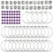 TOAOB 460pcs Wine Glass Charms Set Personalized Name Glass Markers 30mm Wine Charm Rings 6mm Acrylic A to Z Letter Beads and Purple Pearl Beads for DIY Jewellery