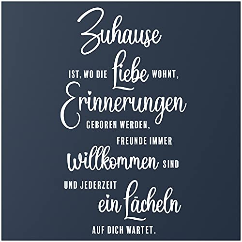 Wandtattoo Sprüche und Zitate Wanddeko Wandsticker Aufkleber selbstklebend für Wohnzimmer Büro Schlafzimmer Esszimmer Flur YX024 (Weiß, Zuhause)