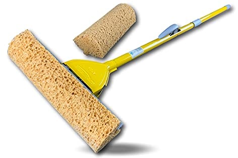 Balai épongeur avec Recharge | Système de Nettoyage de Sol | Largeur de Lavage 280 mm | Essorage par Levier Ergonomique | Lave Sol essoreur | Eponge de Rechange | Ultra Absorbant | Kibros 104795_96