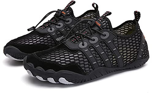Summer Cycling Shoes,Lock-Free Cycling Shoes,MTB Road Bike Shoes,Unlocked Cycling Sneakers Compatible with Rock Climbing,Running/Swimming/Streaming Water Sports,Black-37