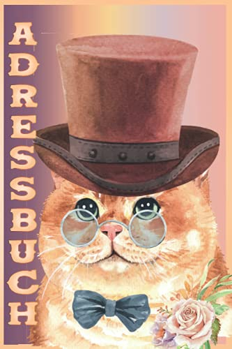 Kontaktbuch: Telefonbuch Adressbuch A5 mit Geburtstagskalender - Katze Notizbuch Mit Alphabet - Telefonverzeichnis A5 | Große Schrift