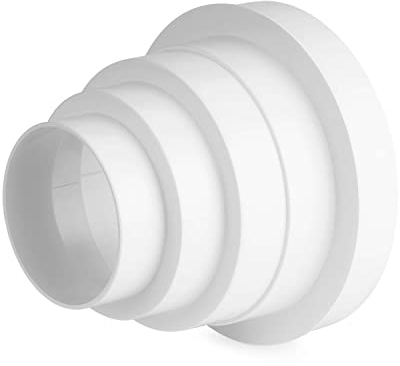Reductor Conector para Conductos de Ventilación I Reducciones de Tubo PVC - Diámetro Ø 80 100 120 125 150 mm I Empalme Tubo aire acondicionado I 1 Pieza en el Paquete