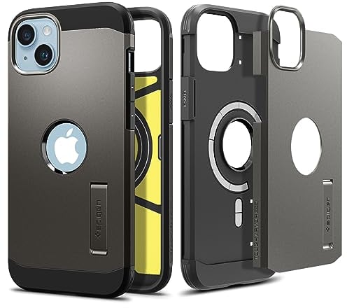Spigen Tough Armor MagFit Case for iPhone 14, Compatible with MagSafe Accessories - Gunmetal