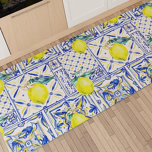 PETTI Artigiani Italiani - Tappeto Cucina Passatoia Cucina Antiscivolo e Lavabile 52x340 cm Disegno Vietri 01 100% Made in Italy