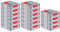 PROREGAL SuperSparSet 16x Eurobox NextGen Color | HxBxT 12x30x40cm | 11 Liter | Griffe rot geschlossen | Glatter Boden | Eurobehälter, Transportbox, Transportbehälter, Stapelbehälter
