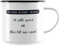 JUNIWORDS Emaille-Tasse, Für immer gefangen zwischen: Ich sollte sparen und Man lebt nur einmal, Schwarzer Tassenrand (1008824)