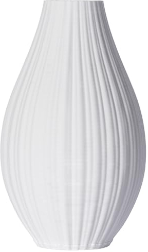 3D Vase Blumenvase/Dekovase Sofia 15 cm für Schnitt-/ Trockenblumen | nachhaltig | wasserdicht (Weiß)